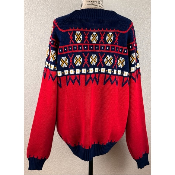 Vintage JC Penney Fair Isle Nordic Crew Neck Sweater Knit Acrylic Large - Picture 6 of 8